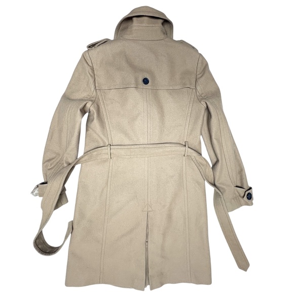 coat J CREW classic camel trench wool nylon cashmere 39" academia preppy French - Picture 9 of 15